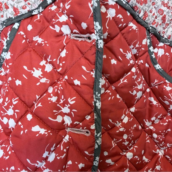 The Carmen Vibrant Micro Floral Patchwork Cropped Coat Quilted Puffer Jacket - Picture 14 of 15